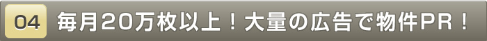 毎月20万枚以上！大量の広告で物件RP!